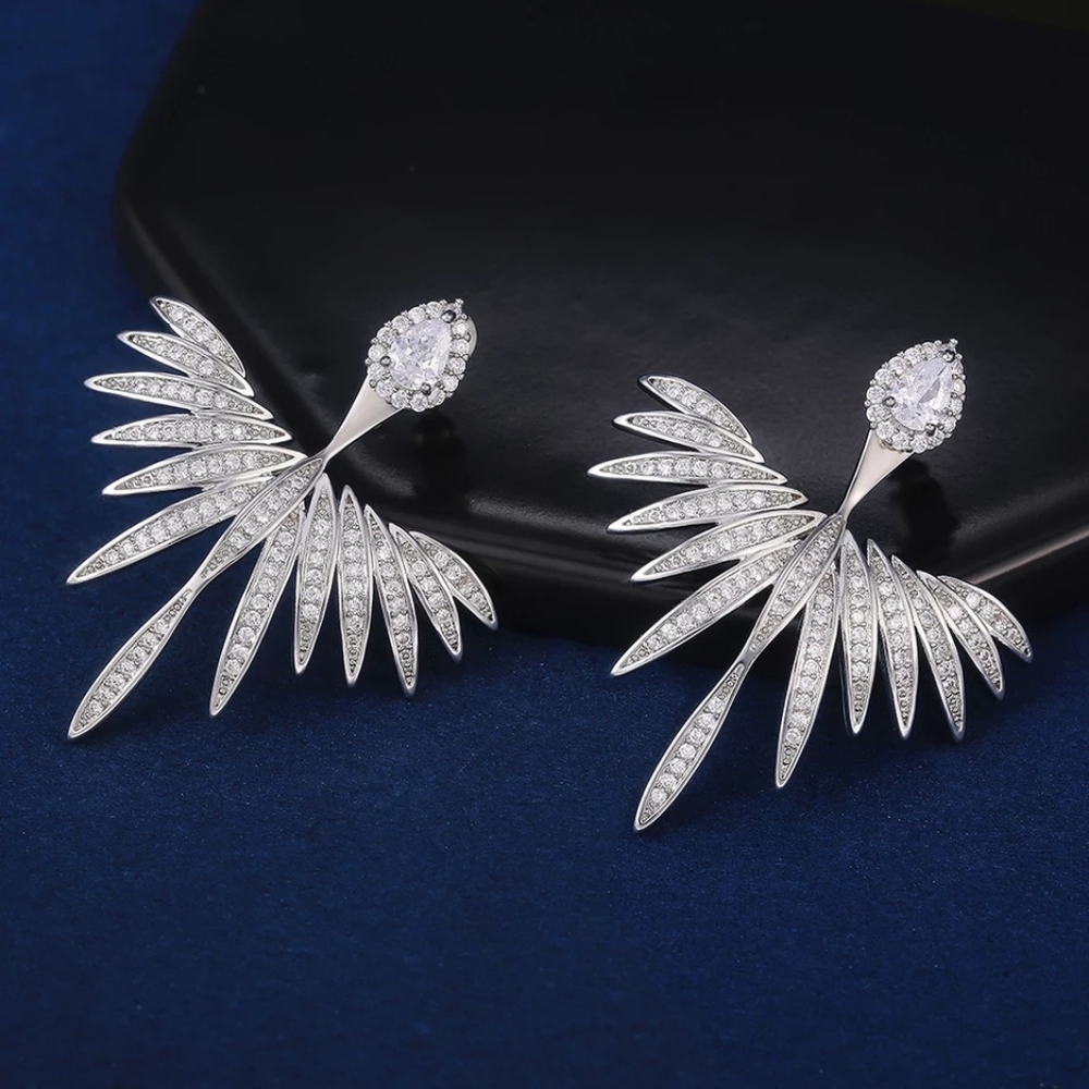 New Gorgeous Silver Wings of Angel Earrings